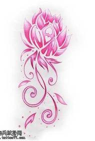 Manuscript pink lotus tattoo pattern