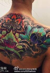 Shoulder painted lotus tattoo pattern
