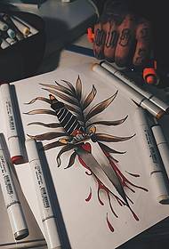 European and American school plant dagger tattoo manuscript