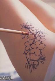 Leg plum tattoo pattern