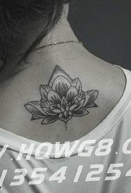 Neck lotus tattoo pattern