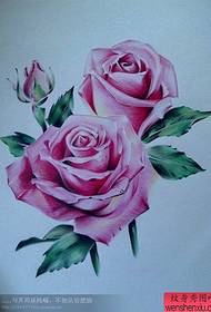 一幅非常漂亮的一幅玫瑰花纹身手稿