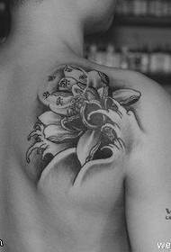 Shoulder lotus tattoo pattern