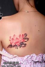 Ryglighed, blækmaling, lotus tatoveringsmønster