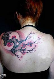 Back plum tattoo pattern