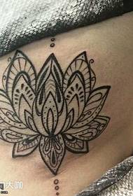 Waist lotus tattoo pattern