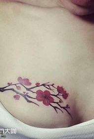 Chest plum tattoo pattern