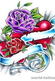 ຮູບແບບ tattoo ຮັກ Rose