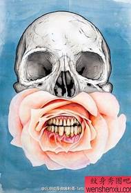 Tattoo show, recommend a skull rose tattoo manuscript
