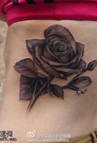 Black rose tattoo pattern at the waist