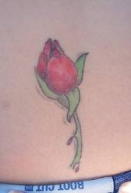 Elegant red rose tattoo pattern
