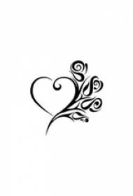 ह्रदयाच्या आकाराचे टॅटू हस्तलिखित प्रेम गुलाब आणि हृदयाच्या आकाराचे टॅटू हस्तलिखित पूर्ण आहे