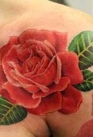 Skouder rose tattoo patroan