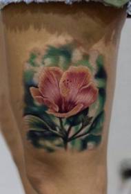 Uda dziewcząt malowane akwarela szkic kreatywne piękne kwiaty tatuaż zdjęcia