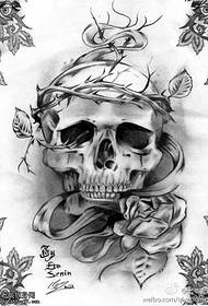 crâne rose tatouage image manuscrite