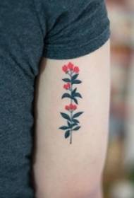 Djevojčica za ruke naslikana akvarel skica kreativne lijepe slike cvijeta tetovaža