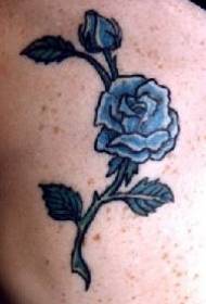الگوی خال کوبی گل رز آبی