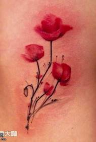 Waist rose tattoo pattern