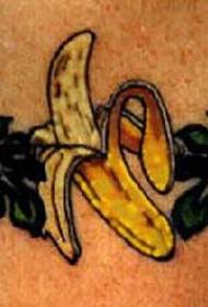 Arm color banana flower tattoo pattern