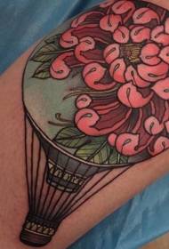 Noha nový styl barevné létající balóny s tetováním květin