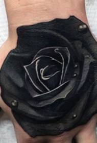 Шаблон татуіроўкі чорнай ружы Прыгожы і унікальны малюнак татуіроўкі чорнай ружы