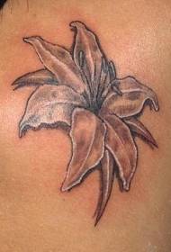 Simple lily black gray tattoo pattern