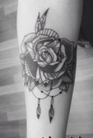 Černá růže tetování vzor 10 kusů velmi silné černé růže tetování vzoru