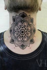 Halsprik stil sort blomst tatovering mønster