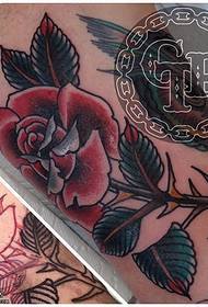 Calf thorns thorns rose tattoo pattern
