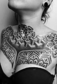 A set of black tattoos with stinging totem style