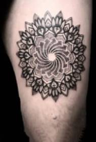 Totem fåfänga blommatatueringar uppsättning av svart mandala vanilj totem tatuering mönster