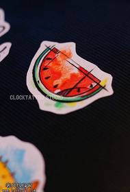Colorful watermelon tattoo manuscript picture