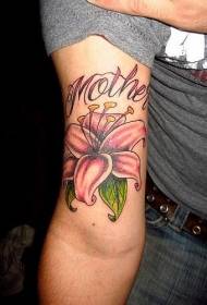 Кръг цвят цвят лилия татуировка модел