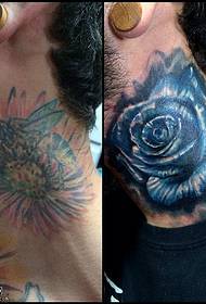 Kouvri zepòl modèl tatoo rose