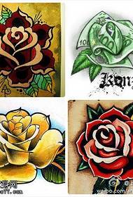 Trego tatuazh, rekomando një dorëshkrim me tatuazhe me ngjyra të trëndafilit