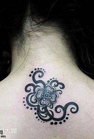 Back flower totem tattoo pattern
