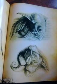 欧美玫瑰花纹身图案