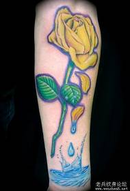 Professional tattoo: yellow rose tattoo pattern picture