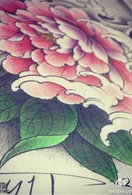 Barevné národní květina Pivoňka květ tetování ilustrace
