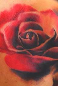 Pola tato mawar berwarna elegan