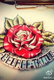 Colorful rose letter tattoo manuscript picture