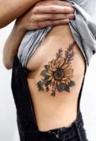 A set of 9 beautiful sunflower tattoo pictures