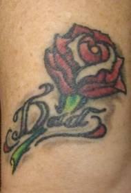 Modèle de tatouage de petites roses de couleur de jambes de femme