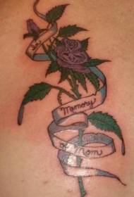 Kolorowa róża z tatuażem z pamięcią miłości