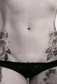 Literackie tatuaże kwiatowe, wiele prostych linii, szkice tatuaży, literackie tatuaże kwiatowe