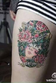 Comb rózsa virág tetoválás minta
