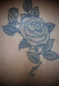 Black gray style rose tattoo pattern