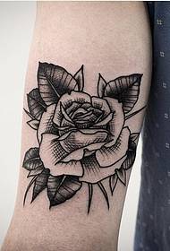 Big arm rose tattoo pattern