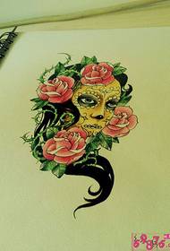 Колір татуювання троянди татуювання рукопис зображення