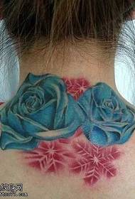 Blue rose tattoo pattern